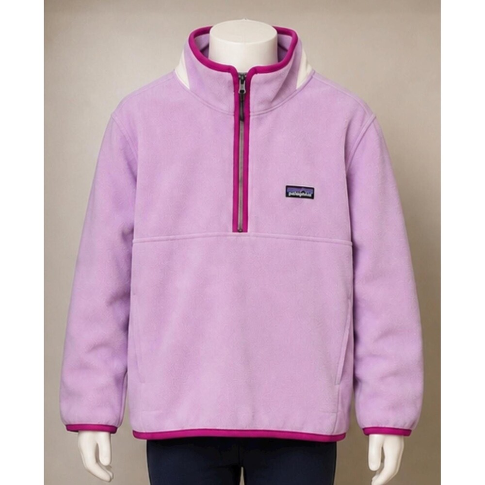 Patagonia Synchilla Kids Size M 10 Pink Quarter Zip Fleece Pullover Jacket VTG